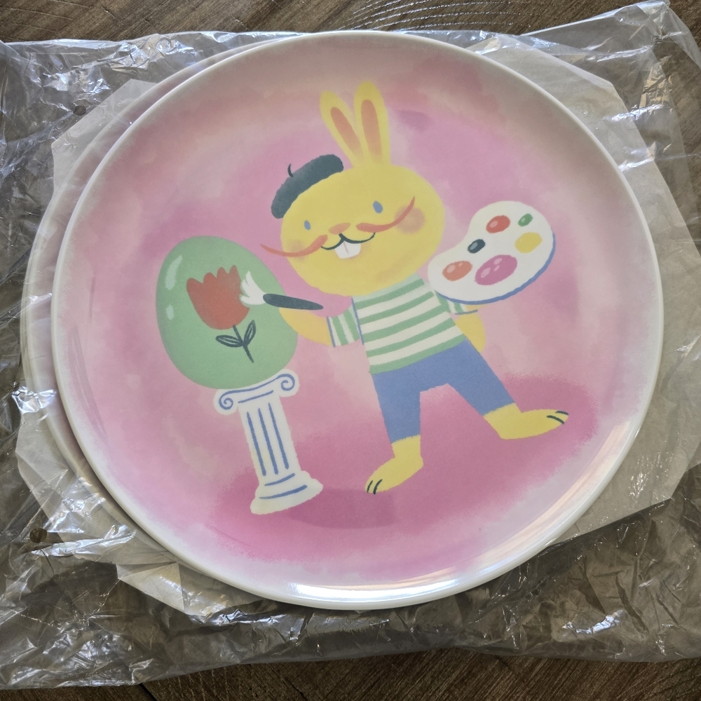 Spritz Set of 4 easter theme plates dishwasher safe spring